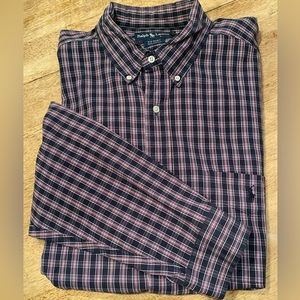 Polo by Ralph Lauren Men’s XL Big Shirt 100% Cotton Dark Plaid‎ Button Down